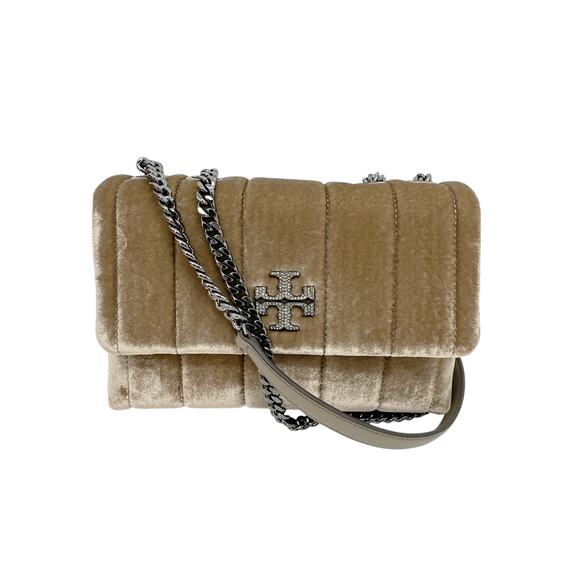 Tory Burch Handbags - TORY BURCH Kira Small Convertible Quilted Velvet Shoulder Bag